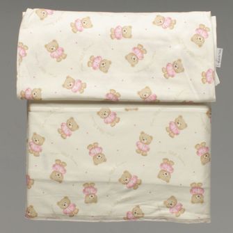 Jogo de Lençol para Berço em Malha Petit Rosa