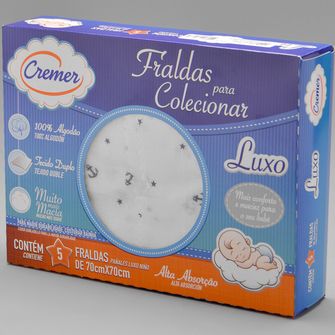 Fralda Luxo Estampada Azul