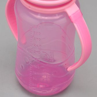 Mamadeira Aquarela Big com Alça 330ml Rosa