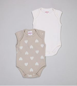 Kit Body Regata Corações com 2 Unidades - 6011343