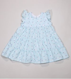 Vestido  Folhas Azuis - 1243