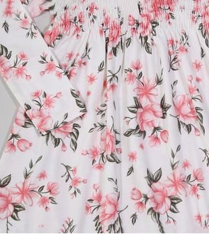 Vestido Manga Longa Flores - 50321