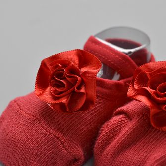 Meia Sapatilha Baby Flor Vermelho