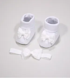 Sapato e Faixa Laço Branco - 2417