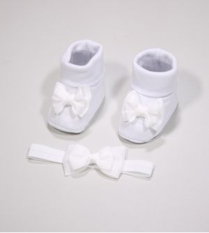 Sapato e Faixa Laço Branco - 2417