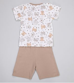 Conjunto Pijama Zoo Bege - 2667