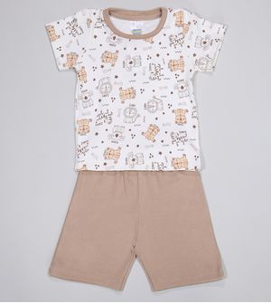 Conjunto Pijama Zoo Bege - 2667