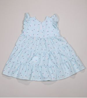 Vestido  Folhas Azuis - 1243
