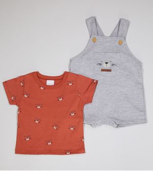 Jardineira/Camiseta Tigre - 50562