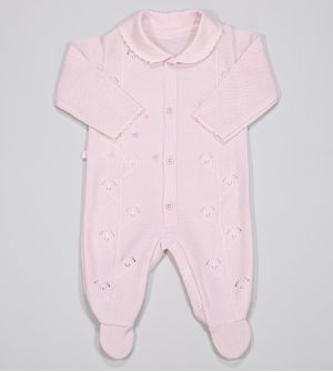 Macacão Trico Borboletas Rosa - 725103