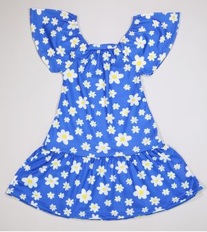 Vestido Margaridas - Azul