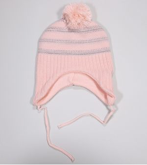Touca Bebê Acrílica com Cordão Rose - 8452