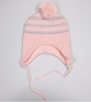 Touca Bebê Acrílica com Cordão Rose - 8452