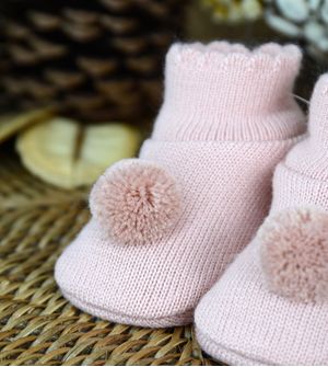 Sapatinho para Bebê Pompom Liso Tam. RN