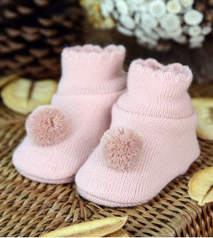 Sapatinho para Bebê Pompom Liso Tam. RN