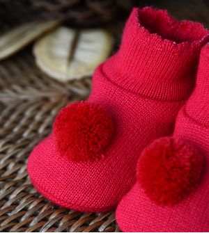 Sapatinho para Bebê Pompom Liso Tam. RN