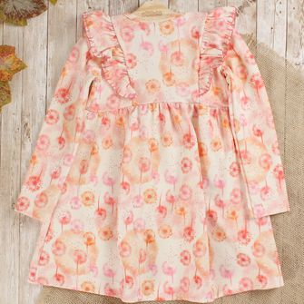 Vestido Manga Longa Flores - 3100070