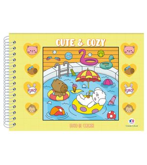 Livro de Colorir com Capa Dura - Cute & Cozy