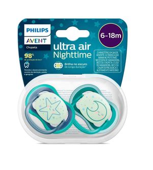 Chupeta Ultra Air Night Time 6 à 18m com 2 unidades - SCF37613