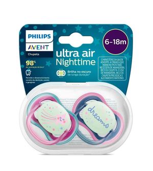 Chupeta Ultra Air Night Time 6 à 18m com 2 unidades