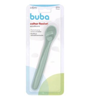 Colher Flexível em Silicone Verde - 18786
