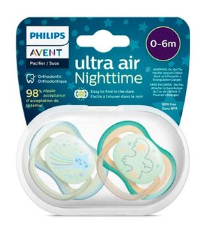 Chupeta Ultra Air Night Time 0 à 6m 2 Unidades