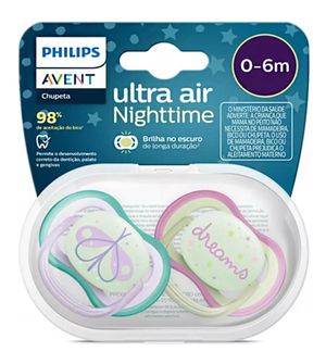 Chupeta Ultra Air Night Time 0 à 6m 2 Unidades