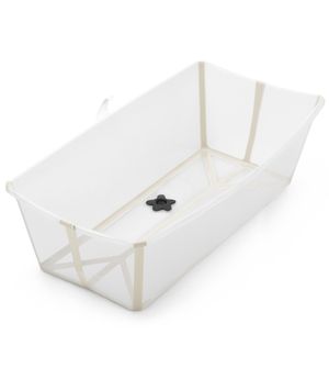 Banheira Flexível Transparente Areia Bege Plug Térmico Stokke