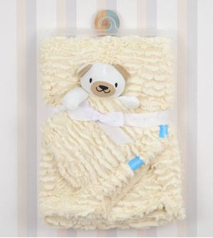 Kit Naninha Cachorrinho e Cobertor Conforto Clingo Creme