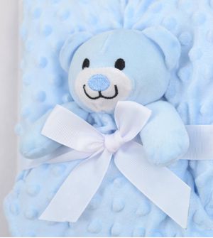 Kit Naninha Urso e Cobertor Conforto Clingo Azul
