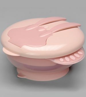 Kit Refeição com Compartimento e Talheres Rosa - 16246