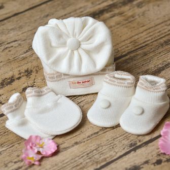 Kit Sapatos Luvas e Touca 10061 - Tam. RN