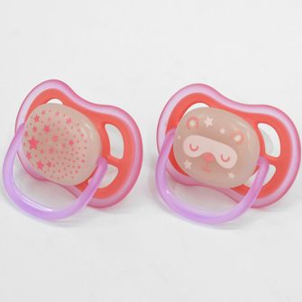 Chupeta Ultra Air Night 6-18m com 2 Unidades Roxa/Rosa - SCF376/22