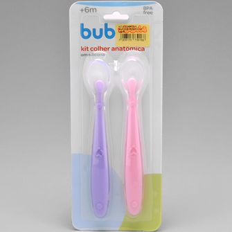 Kit Colher de Silicone 2 Unidades Rosa/Lilás