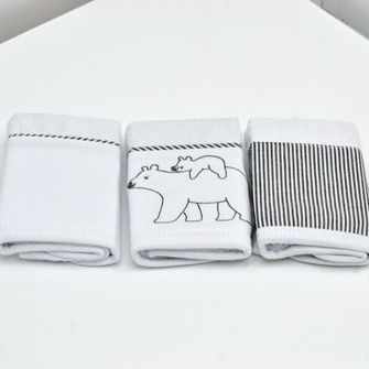 Kit Toalha de Boca Urso Polar com 3 Unidades