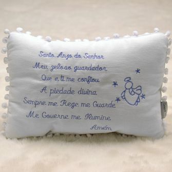 Mini Almofada Santo Anjo com Pompom