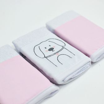 Kit Toalha de Boca Puppy com 3 Unidades