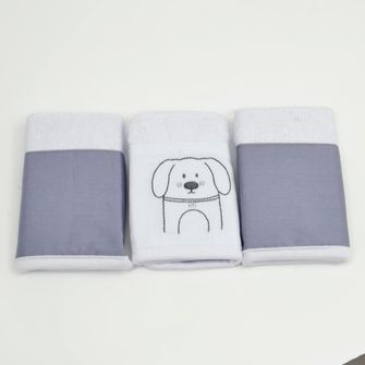 Kit Toalha de Boca Puppy com 3 Unidades