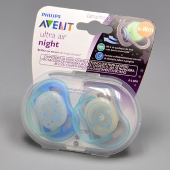 Chupeta Ultra Air Night 6-18m com 2 Unidades Azul