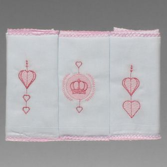 Kit Babete Bordada com 3 Peças - 1524