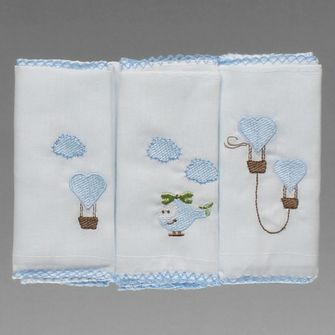 Kit Babete Bordada com 3 Peças - 1524