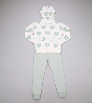 Conjunto Moletom com Capuz Corações