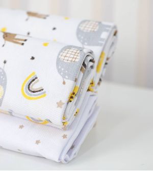Cueiro Estampado Flanelado com 3 Peças