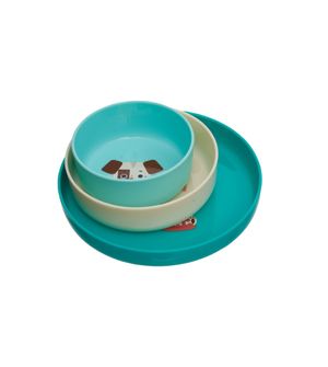 Kit Pratos com Ventosa 3 Peças Cachorro Theo - Kouii