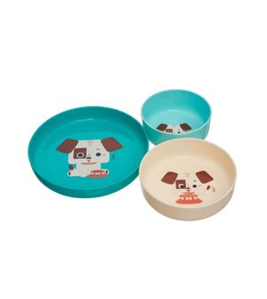 Kit Pratos com Ventosa 3 Peças Cachorro Theo - Kouii