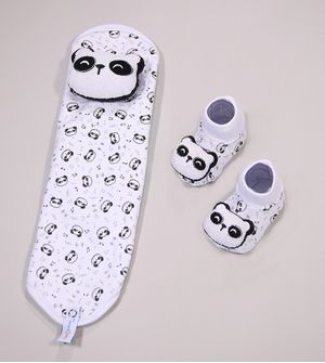 Kit Pantufa e Naninha Panda