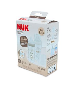Kit Mamadeira Perfect Match 260ml + 3M com 2 unidades Nuk