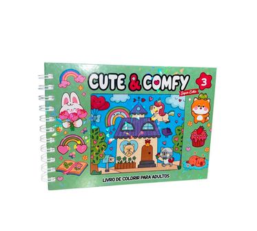 Livro Cute & Comfy para Adultos com Capa Dura Holográfica