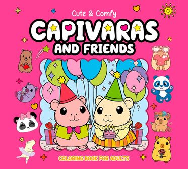 Livro Cute & Comfy para Adultos Capivara e Amigos