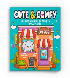 Livro de Colorir Cute & Comfy para Adultos - Cafeteria